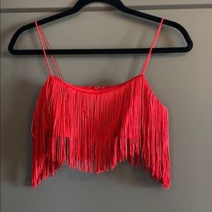 RED CROPPED TOP